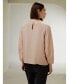 ფოტო #3 პროდუქტის Women's Round Collar Blouse with Detachable Necklace for Women