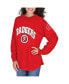 ფოტო #1 პროდუქტის Women's Red Wisconsin Badgers Edith Long Sleeve Oversized Top