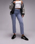 Фото #1 товара Topshop Hourglass cropped mid rise straight jeans with raw hems in bleach