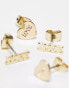 Pieces 18k gold plated gift boxed 2 pack ""LOVE"" earrings in gold