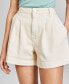 Фото #3 товара Women's High Rise Pleat-Front Denim Shorts, Created for Macy's