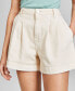 Women's High Rise Pleat-Front Denim Shorts, Created for Macy's