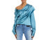 Фото #1 товара Hellessy Halsey 289213 Women's Asymmetric Silk Top size 4 color Celadon