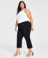 ფოტო #3 პროდუქტის Plus Size Mid-Rise Pull-On Capri Pants, Created for Macy's