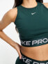 Nike Pro Training Dri-Fit shine crop tank top in jungle green