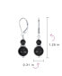 ფოტო #4 პროდუქტის Gemstone Natural Black Onyx Boho Bali Milgrain Edged Beaded Rondel Separator Double Ball Round Drop Dangle Earrings Sterling Silver Lever back