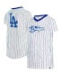 Фото #1 товара Big Girls White Los Angeles Dodgers Pinstripe V-Neck T-shirt