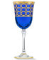 Фото #2 товара Бокалы для вина Lorren Home Trends синие с золотыми кольцами, набор из 4 шт.