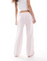 Monki wide leg pull on textured trousers in light pink