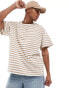 Фото #2 товара ONLY & SONS oversize t-shirt with white & beige stripe