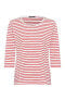 ფოტო #1 პროდუქტის Women's 100% Cotton 3/4 Sleeve Striped T-Shirt