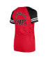 ფოტო #2 პროდუქტის Women's Red Kansas City Chiefs Lace-Up Raglan T-Shirt