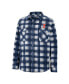 Фото #3 товара Men's Navy, White Illinois Fighting Illini Ellis Plaid Full-Snap Shirt Jacket