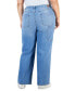 ფოტო #2 პროდუქტის Trendy Plus Size Front Seam Straight-Leg Jeans