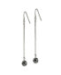 ფოტო #3 პროდუქტის Stainless Steel Polished Snowflake Stone Dangle Earrings