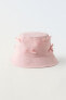 Twill bucket hat with bows