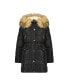 Фото #1 товара Girl's Faux Fur Trim Warm Winter Parka Coat with Cinch Waist, Kids