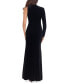 Women's Velvet Asymmetrical-Neck One-Sleeve Gown