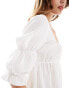 Фото #2 товара ASOS DESIGN square neck puff sleeve blouse in ivory