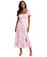 ფოტო #1 პროდუქტის Petite Floral-Print Puff-Sleeve Maxi Dress