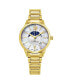 ფოტო #2 პროდუქტის Ladies Quartz Moonphase Date Watch with Yellow Gold Tone Stainless Steel Case on Yellow Gold Tone Stainless Steel Bracelet, Silver DIAMOND Dial