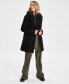 ფოტო #1 პროდუქტის Juniors' Mixed-Media Bibbed Bouclé Coat