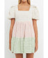 Фото #1 товара Women's Color Block Tweed Mini Dress