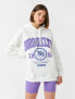 Фото #1 товара Oversize Baskılı Sweatshirt Kapüşonlu Içi Polarlı