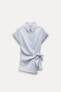 Zw collection poplin shirt with knot detail
