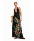 Фото #1 товара Women's Jungle design maxi halter neck dress