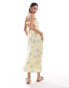 Фото #4 товара Hollister floral print midaxi dress in yellow