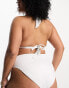 Фото #2 товара ASOS DESIGN Curve mix and match high triangle bikini top in white