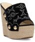ფოტო #1 პროდუქტის Vadim Embroidered Platform Espadrille Wedge Sandals