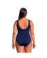 Plus Size Chlorine Resistant High Leg Soft Cup Tugless Sporty One Piece Swimsuit