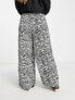 In The Style Plus x Yasmin Devonport exclusive wide leg trouser in zebra print