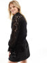 New Look lace knitted top in black