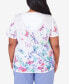 Фото #2 товара Plus Size Summer Breeze Butterfly Border Shirt Sleeve Top