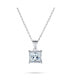 ფოტო #2 პროდუქტის Classic Dainty 4 Prong Set 1.25 CT Solitaire Square Princess Cut Clear Cubic Zirconia CZ Pendant Necklace For Women Sterling Silver