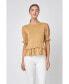 Women's Eyelet Mixed Media Knit Top