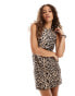 Фото #1 товара Ghospell mini shift dress in leopard