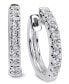 ფოტო #1 პროდუქტის Cubic Zirconia Extra-Small Huggie Hoop Earrings in 14k White Gold, 0.47"