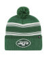 ფოტო #1 პროდუქტის Men's Green New York Jets Fadeout Cuffed Knit Hat with Pom