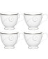 Platinum Wave Set of 4 Cups, Service For 4