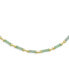 Asian Style Light Green Natural Jade Strand Tube Bar Link Necklace Collar For Women Gold Plated Sterling Silver 18 Inch