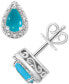 ფოტო #1 პროდუქტის Onyx & Diamond Accent Pear Stud Earrings in Sterling Silver (Also in Turquoise & Labradorite)