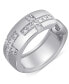 Фото #3 товара Серьги Macy's Men's Diamond Cross Huggie Hoop