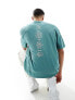 ASOS DESIGN oversized t-shirt in teal with renaissance back print