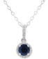 Фото #2 товара Macy's sapphire (5/8 ct. t.w.) & Diamond Accent Solitaire 18" Pendant Necklace in Sterling Silver (Also in Emerald & Ruby)