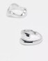 ASOS DESIGN pack of 3 rings with mixed minimal designs in silver tone Серебристый, M/L - EU 57-59.5 - 56.5-59.7mm - фото #4