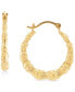 ფოტო #1 პროდუქტის Textured Bamboo-Look Small Hoop Earrings in 10k Gold, 5/8"